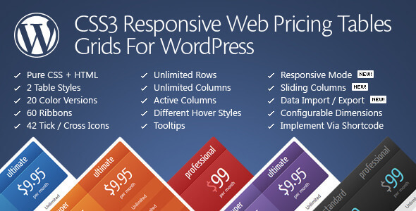CSS3 Compare Pricing Tables NULLED Plugin