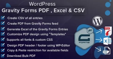 WordPress Gravity Forms PDF, Excel, CSV & Google Sheet nulled plugin