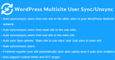 WordPress Multisite User SyncUnsync nulled plugin