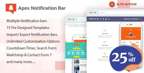 Apex Notification Bar nulled plugin