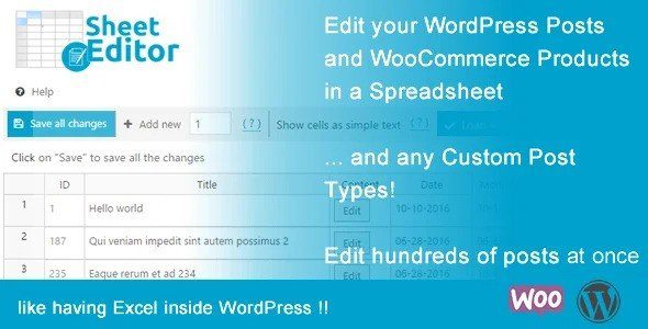 WP Sheet Editor Post Types Premium nulled plugin