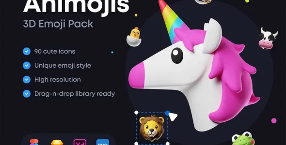 wpnulled.pro-3d-icon-pack-Animojis