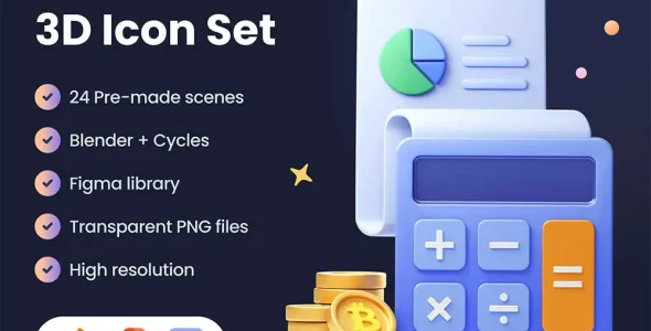 wpnulled.pro-3d-icon-pack-Blockchain