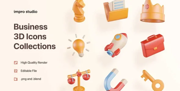 wpnulled.pro-3d-icon-pack-Business-Collections