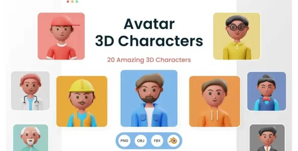 wpnulled.pro-3d-icon-pack-Face-Avatar