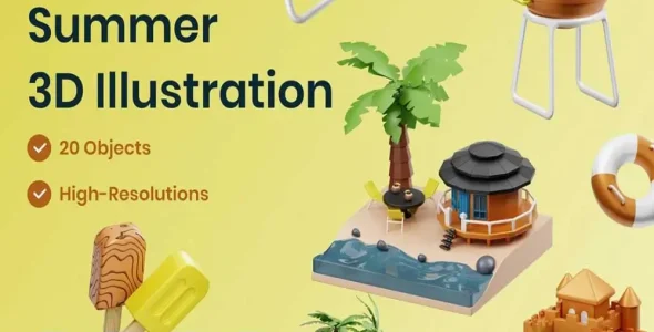 wpnulled.pro-3d-icon-pack-Summer