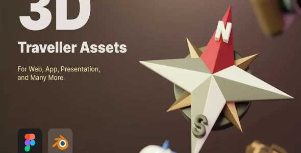 wpnulled.pro-3d-icon-pack-Travellere-Assets